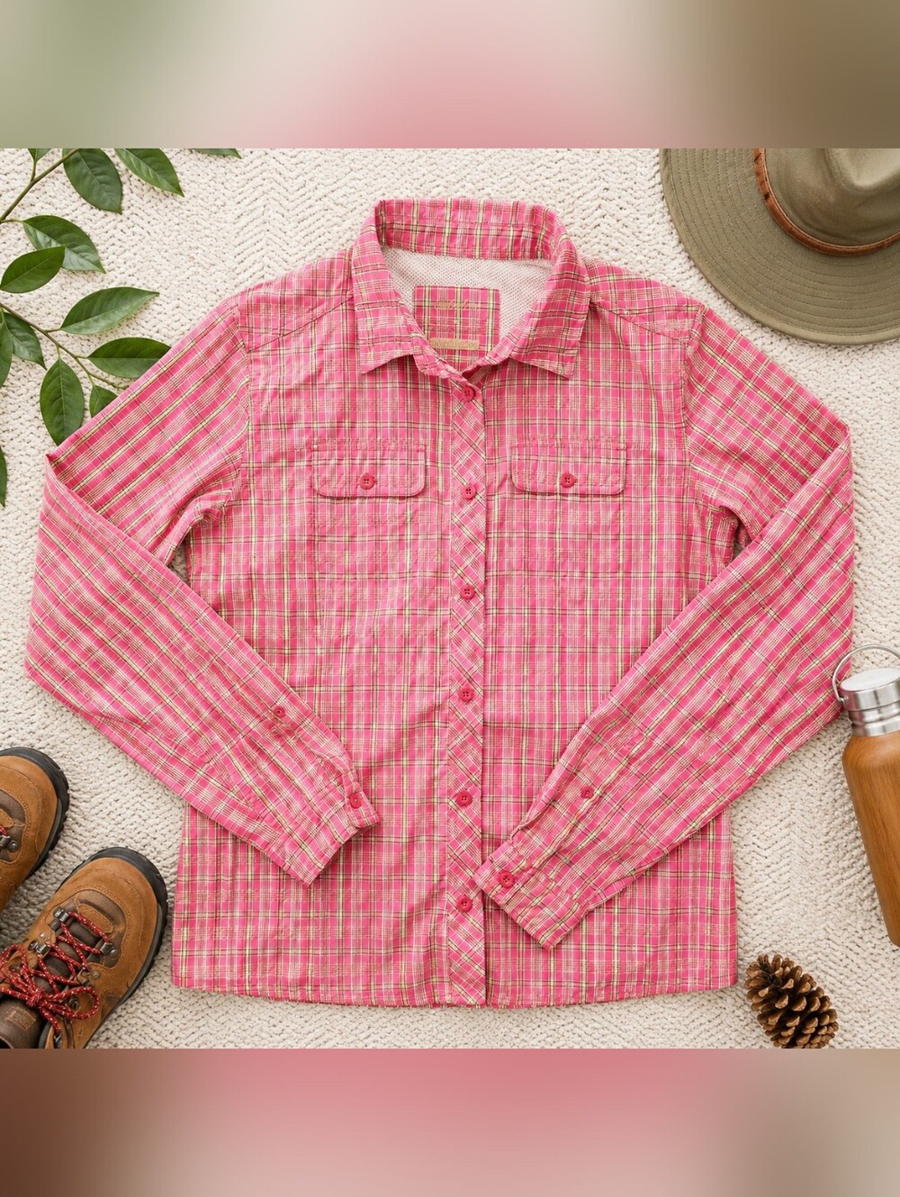 Cabela's No Fly Zone Women's Plaid Long Sleeve Insect Defense Shirt
